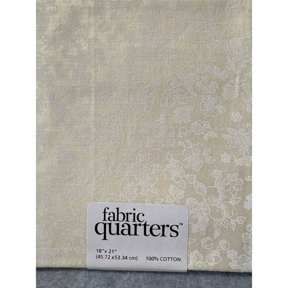 Fabric Quarters Cotton Tan Floral Print 18" x 21" Quilting Craft Fabric - Picture 1 of 4